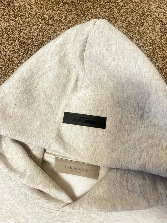 Essentials Light Gray Crewneck Sweatshirt with ESSENTIALS Logo - Picture 3 of 5